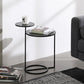 Mid-Century Modern Iron 2-Tier Side Table in Black and White Clearhalo 'Coffee & Accent Tables' 'End & Side Tables' 'end_side_tables' 'furn' 'furn_end_side_tables' 'Furniture' 'Living Room Furniture' 5437679