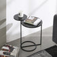 Mid-Century Modern Iron 2-Tier Side Table in Black and White 21"L x 16"W x 22"H Black Clearhalo 'Coffee & Accent Tables' 'End & Side Tables' 'end_side_tables' 'furn' 'furn_end_side_tables' 'Furniture' 'Living Room Furniture' 5437689