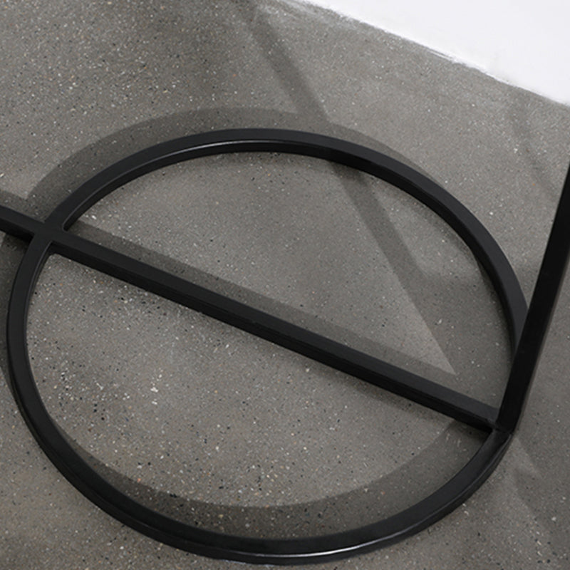 Mid-Century Modern Iron 2-Tier Side Table in Black and White Clearhalo 'Coffee & Accent Tables' 'End & Side Tables' 'end_side_tables' 'furn' 'furn_end_side_tables' 'Furniture' 'Living Room Furniture' 5437690