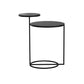 Mid-Century Modern Iron 2-Tier Side Table in Black and White Clearhalo 'Coffee & Accent Tables' 'End & Side Tables' 'end_side_tables' 'furn' 'furn_end_side_tables' 'Furniture' 'Living Room Furniture' 5437693
