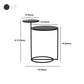 Mid-Century Modern Iron 2-Tier Side Table in Black and White Clearhalo 'Coffee & Accent Tables' 'End & Side Tables' 'end_side_tables' 'furn' 'furn_end_side_tables' 'Furniture' 'Living Room Furniture' 5437699