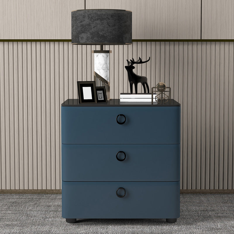 Contemporary Solid Wood Nightstand 23" Tall Night Table with Glass Top Blue Clearhalo 'Bedroom Furniture' 'furn' 'furn_night_stand' 'Furniture' 'night_stand' 'Nightstands' 5437750