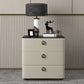 Contemporary Solid Wood Nightstand 23" Tall Night Table with Glass Top Light Gray Clearhalo 'Bedroom Furniture' 'furn' 'furn_night_stand' 'Furniture' 'night_stand' 'Nightstands' 5437753