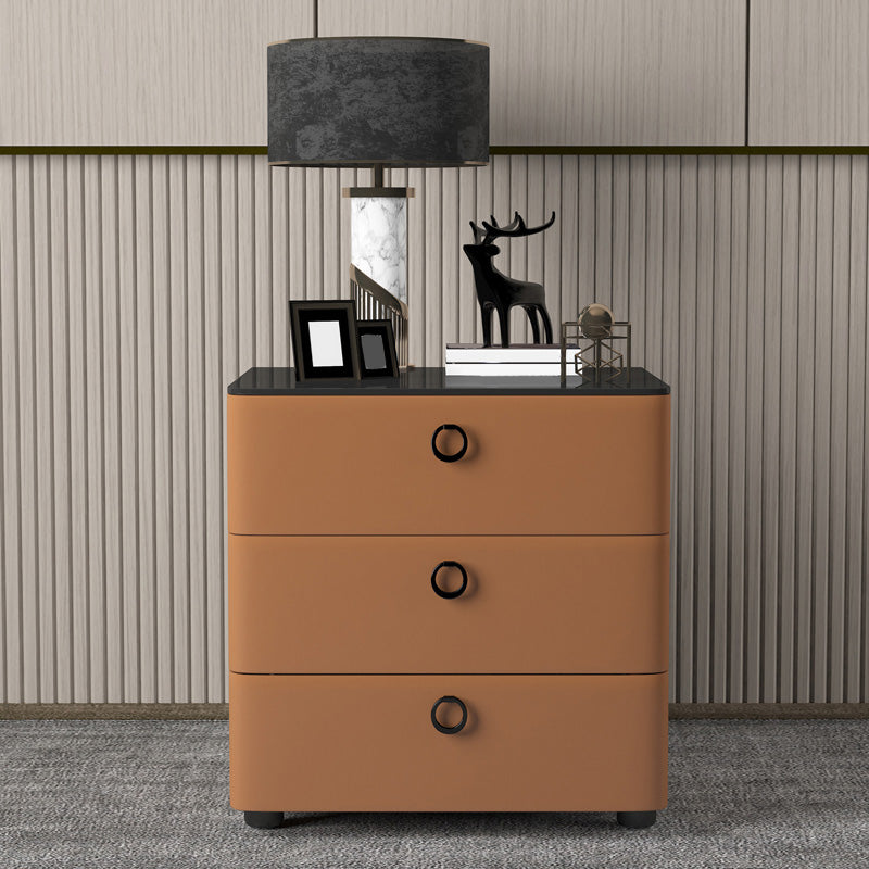 Contemporary Solid Wood Nightstand 23" Tall Night Table with Glass Top Light Brown Clearhalo 'Bedroom Furniture' 'furn' 'furn_night_stand' 'Furniture' 'night_stand' 'Nightstands' 5437754