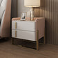 Glam Nightstand with 2 Drawer 20-inch Tall Leather Night Table Pink-White Clearhalo 'Bedroom Furniture' 'furn' 'furn_night_stand' 'Furniture' 'night_stand' 'Nightstands' 5437778