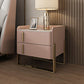 Glam Nightstand with 2 Drawer 20-inch Tall Leather Night Table Pink Clearhalo 'Bedroom Furniture' 'furn' 'furn_night_stand' 'Furniture' 'night_stand' 'Nightstands' 5437781