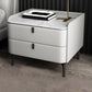 Moderner 20-Zoll hoher Massivholz-Nachttisch 2-Drawer-Stein-Top Nachttisch