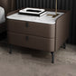 Moderner 20-Zoll hoher Massivholz-Nachttisch 2-Drawer-Stein-Top Nachttisch