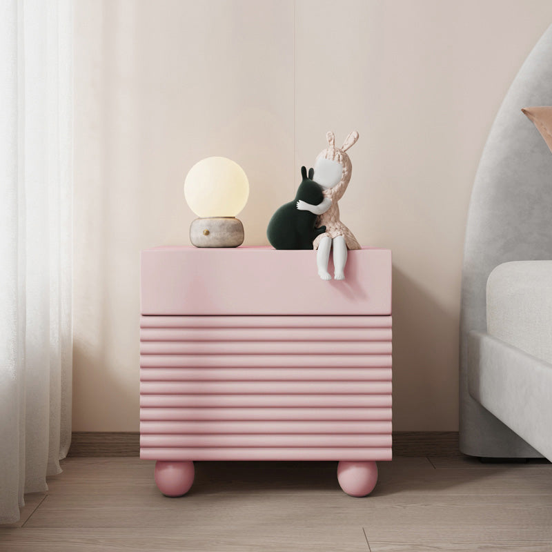 Wooden Nightstand with Legs 20" Tall Bedside Cabinet with Drawers Pink Clearhalo 'Bedroom Furniture' 'furn' 'furn_night_stand' 'Furniture' 'night_stand' 'Nightstands' 5437875