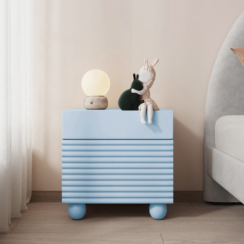Wooden Nightstand with Legs 20" Tall Bedside Cabinet with Drawers Light Blue Clearhalo 'Bedroom Furniture' 'furn' 'furn_night_stand' 'Furniture' 'night_stand' 'Nightstands' 5437878