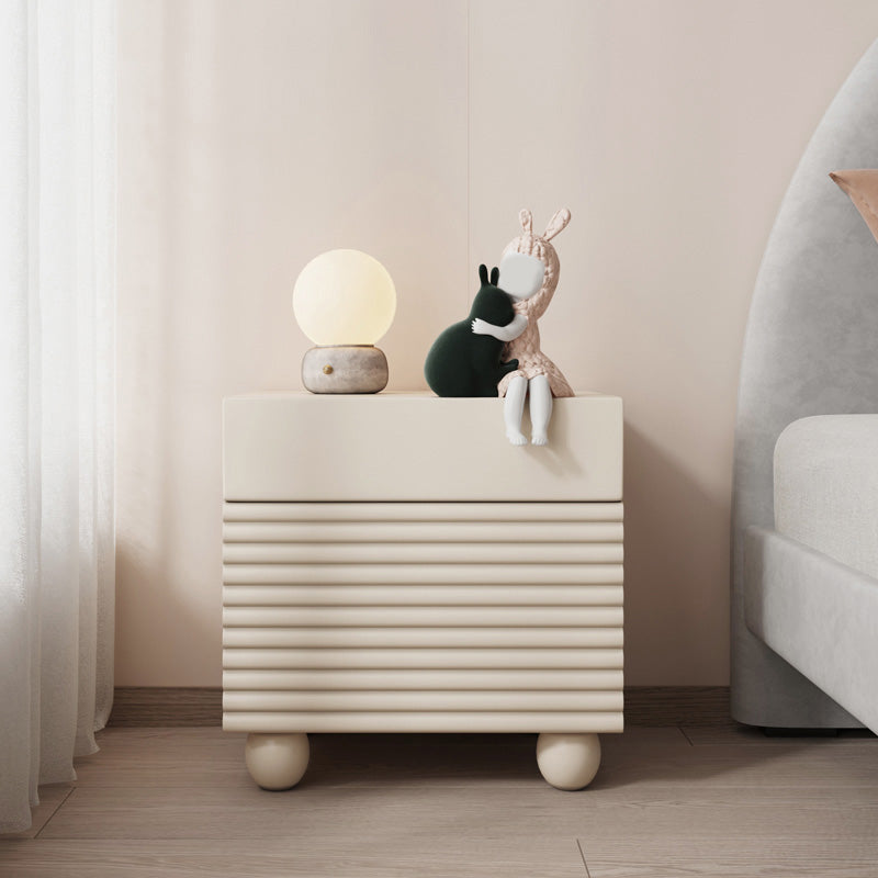 Wooden Nightstand with Legs 20" Tall Bedside Cabinet with Drawers Off-White Clearhalo 'Bedroom Furniture' 'furn' 'furn_night_stand' 'Furniture' 'night_stand' 'Nightstands' 5437879_8a7f8308-29b9-4424-9a3d-091bf04aea3a