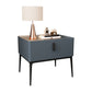 Mid-Century Modern 19-inch Tall Night Table 4 Legs Nightstand with 1 Drawer 20"L x 16"W x 19"H Blue Clearhalo 'Bedroom Furniture' 'furn' 'furn_night_stand' 'Furniture' 'night_stand' 'Nightstands' 5437893