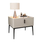 Mid-Century Modern 19-inch Tall Night Table 4 Legs Nightstand with 1 Drawer Off-White Clearhalo 'Bedroom Furniture' 'furn' 'furn_night_stand' 'Furniture' 'night_stand' 'Nightstands' 5437899