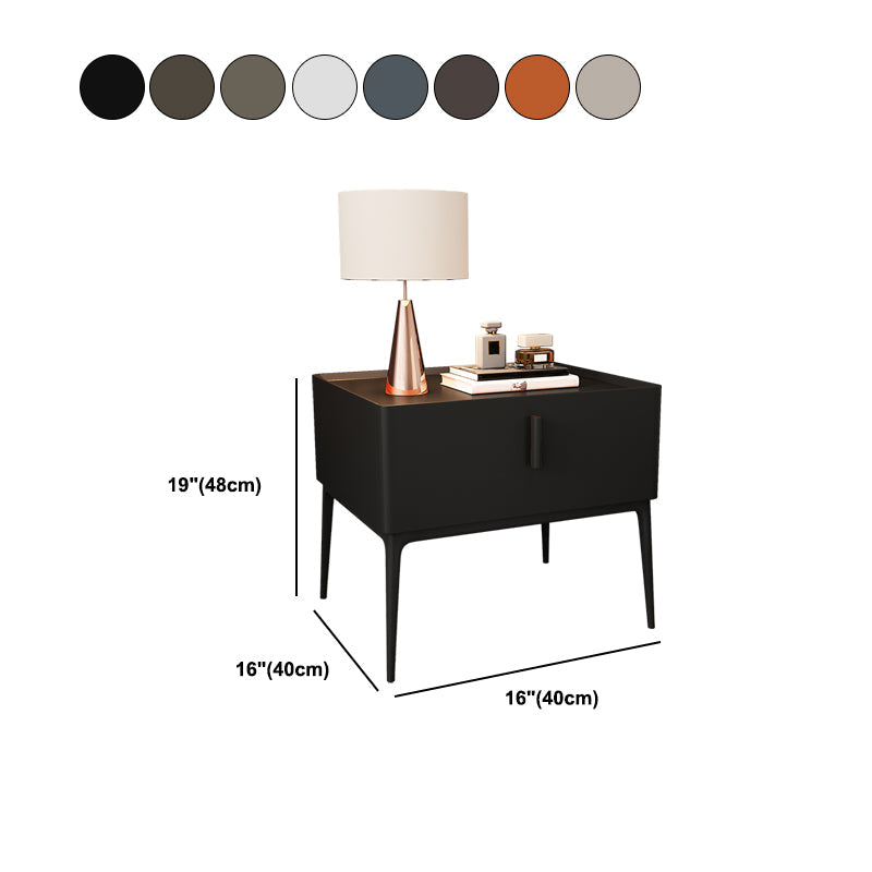 Mid-Century Modern 19-inch Tall Night Table 4 Legs Nightstand with 1 Drawer Clearhalo 'Bedroom Furniture' 'furn' 'furn_night_stand' 'Furniture' 'night_stand' 'Nightstands' 5437905