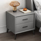 2-Drawer Accent Night Table 19" Tall Nightstand with Iron Legs