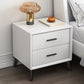 2-Drawer Accent Night Table 19" Tall Nightstand with Iron Legs