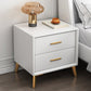 2-Drawer Accent Night Table 19" Tall Nightstand with Iron Legs