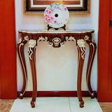 Sala vittoriana 4 gambe in legno in legno in legno di accento console di luna