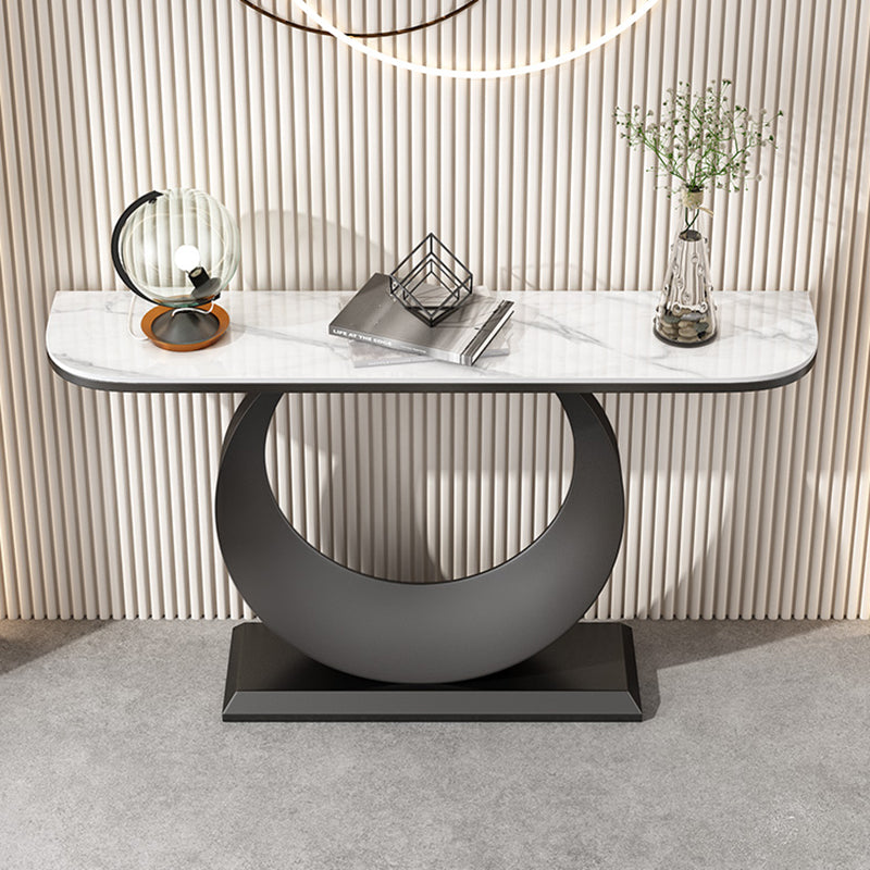 Table de la console abstraite en marbre glamour / métal.