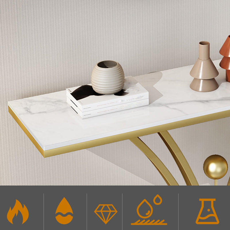 Rettangolo per console di ardesia Hall/metallo resistente a graffi Tabella 31,5 "di altezza