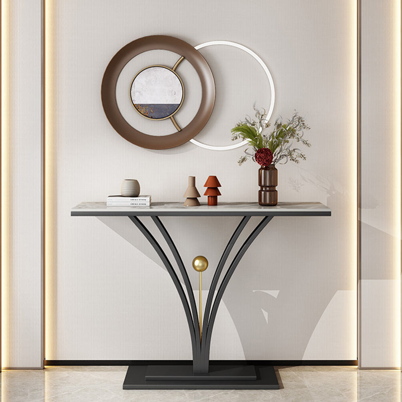 Rettangolo per console di ardesia Hall/metallo resistente a graffi Tabella 31,5 "di altezza