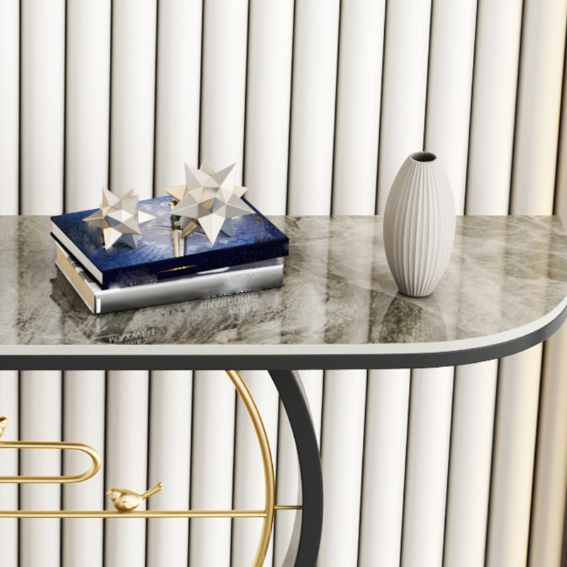 Marmor/Metall -Halbmondglam kratzfestes abstraktes Konsolentabelle