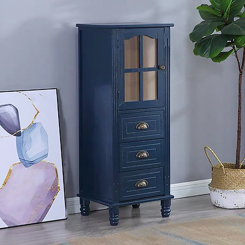 Contemporaneo 1 - porta 1 ripiana vetro in vetro con cassetto in legno massiccio