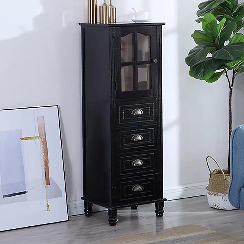 Contemporaneo 1 - porta 1 ripiana vetro in vetro con cassetto in legno massiccio