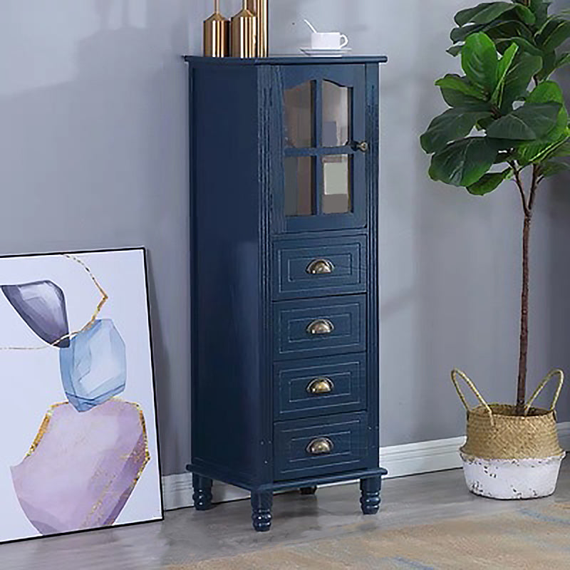 Contemporaneo 1 - porta 1 ripiana vetro in vetro con cassetto in legno massiccio