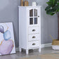 Contemporary 1 - Door 1 Shelves Glass Paned with Drawer Solid Wood Chest