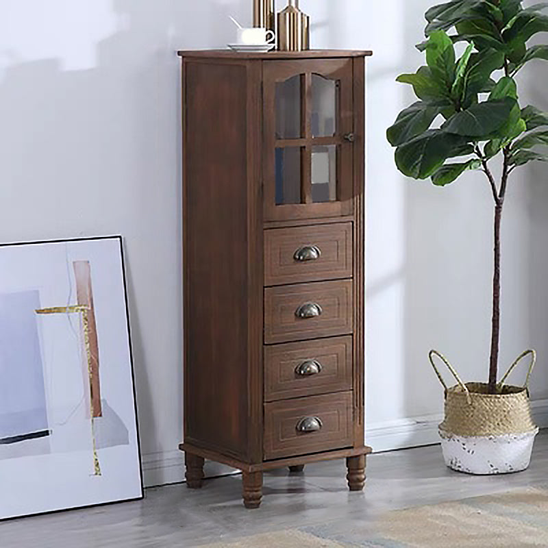 Contemporaneo 1 - porta 1 ripiana vetro in vetro con cassetto in legno massiccio