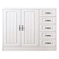 Modern Rectangle White Manufactured Wood Water Resistant Chest