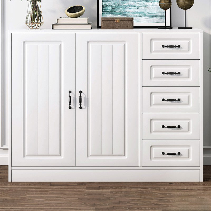 Modern Rectangle White Manufactured Wood Water Resistant Chest