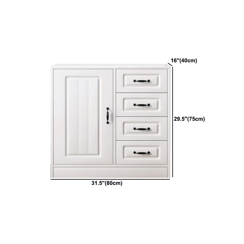 Modern Rectangle White Manufactured Wood Water Resistant Chest