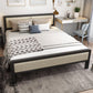 Contemporary Metal Standard Bed, Panel Rectangular Headboard Bed Apricot Bed & Mattress Clearhalo 'Bedroom Furniture' 'Beds' 'furn' 'furn_beds' 'Furniture' 5438227