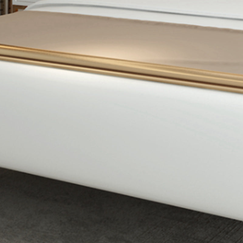 Letto standard in metallo in stile contemporaneo, letto di testiera ad arco a pannello