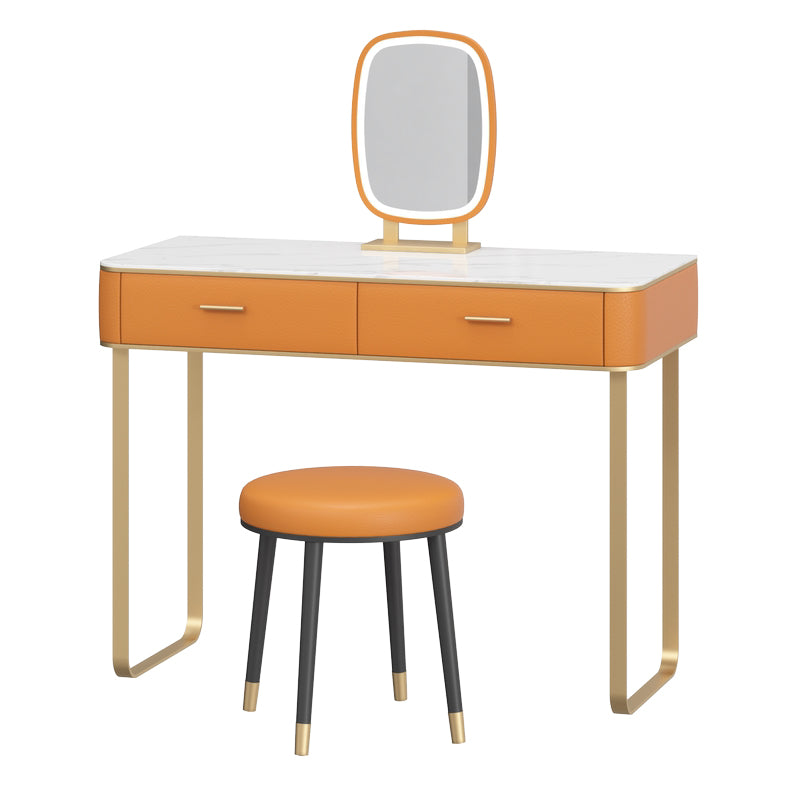 Luxurious Vanity Set 1 Storage Drawer with Mirror & Padded Stool