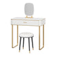 Luxurious Vanity Set 1 Storage Drawer with Mirror & Padded Stool