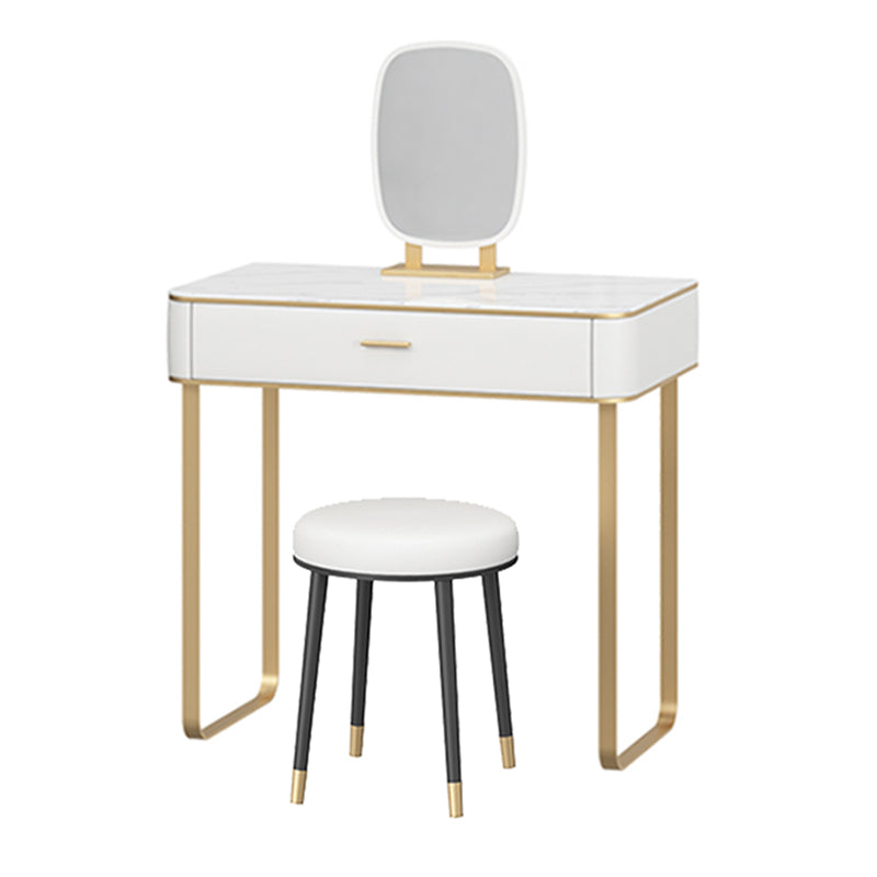Luxurious Vanity Set 1 Storage Drawer with Mirror & Padded Stool