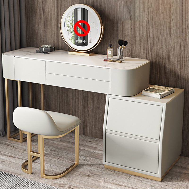 Luxurious 5 Storage Drawer Solid Wood Desk 31.5" Makeup Vanity Desk