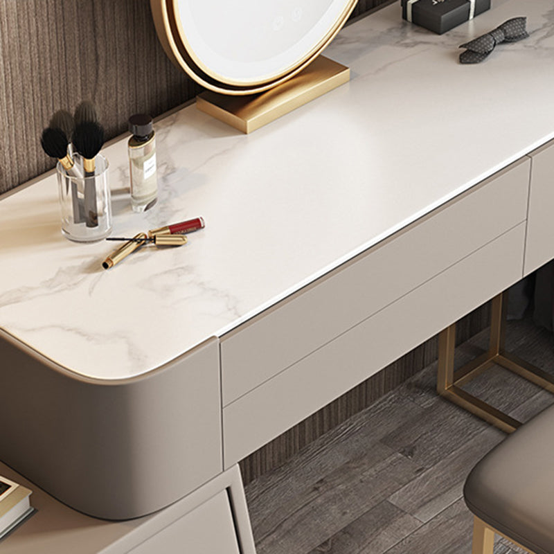 Luxurious 5 Storage Drawer Solid Wood Desk 31.5" Makeup Vanity Desk