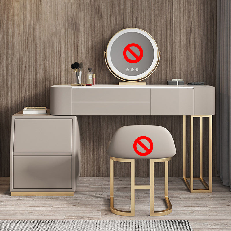 Luxurious 5 Storage Drawer Solid Wood Desk 31.5" Makeup Vanity Desk