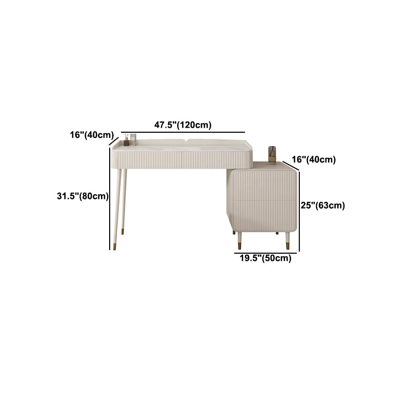 Mesa de tocador de maquillaje moderna para el dormitorio con taburetes 31.5 "altura