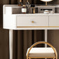 White Makeup Table Stool Set with Drawers for Bedroom 33.5" High