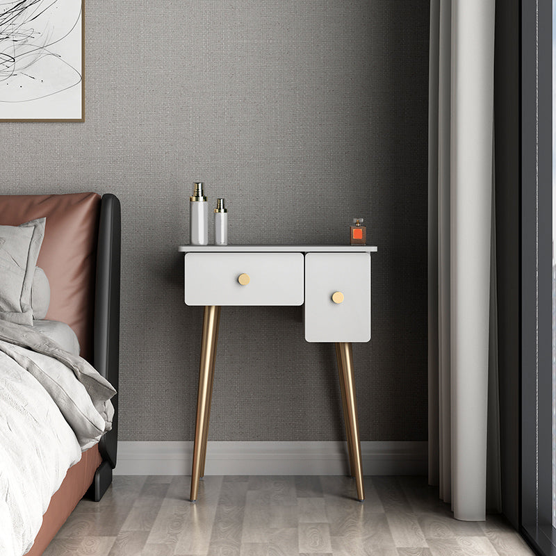 Glam Makeup Vanity Table with Drawers and Chari in White for Bedroom Makeup Vanity 24"L x 18"W x 30"H Beige Clearhalo 'Bedroom Furniture' 'furn' 'furn_makeup_vanities' 'Furniture' 'Makeup Vanities' 'makeup_vanities' 5438504