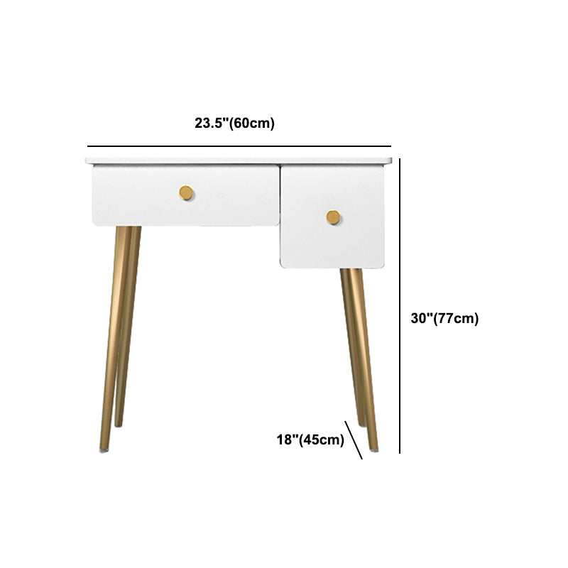 Glam Makeup Vanity Table with Drawers and Chari in White for Bedroom Clearhalo 'Bedroom Furniture' 'furn' 'furn_makeup_vanities' 'Furniture' 'Makeup Vanities' 'makeup_vanities' 5438509