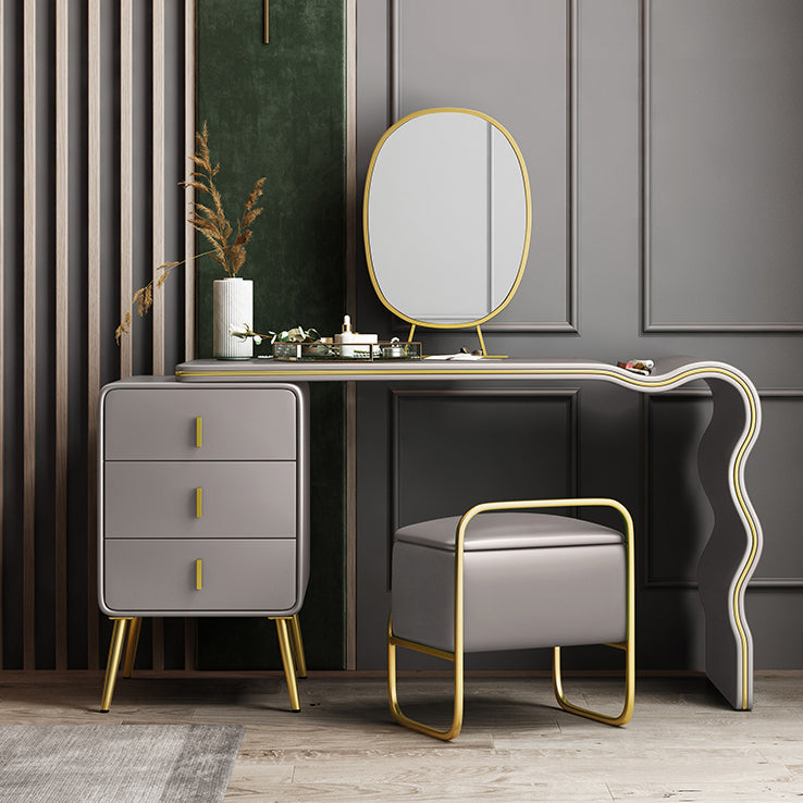 Vanity Faux Makeup Dreshing Table avec miroir et ensembles de tabourets