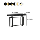 Console resistente alla macchia di rettangolo di marmo glam in nero/bianco