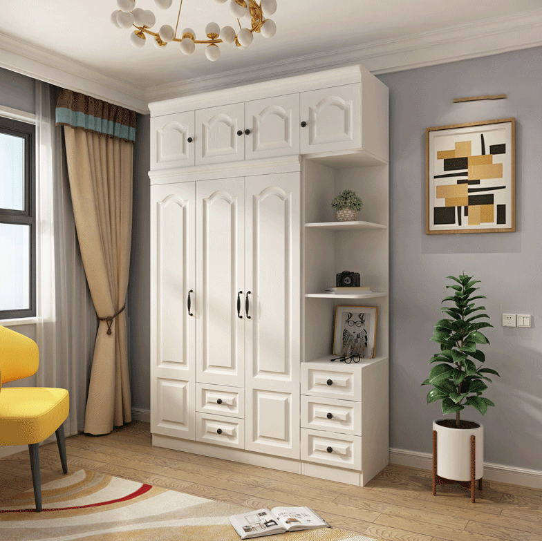 Contemporary White Wardrobe Cabinet Engineered Wood Storage Cabinet Clearhalo 'Armoires & Wardrobes' 'armoires_wardrobes' 'Bedroom Furniture' 'furn' 'furn_armoires_wardrobes' 'Furniture' 5438695