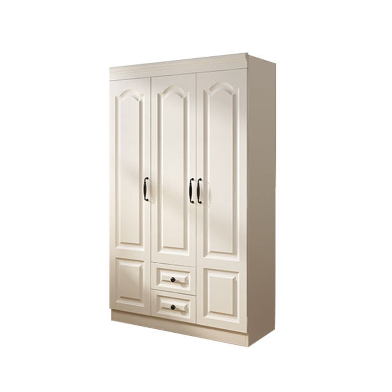 Contemporary White Wardrobe Cabinet Engineered Wood Storage Cabinet 47"L x 20"W x 77"H Armoires & Wardrobes Clearhalo 'Armoires & Wardrobes' 'armoires_wardrobes' 'Bedroom Furniture' 'furn' 'furn_armoires_wardrobes' 'Furniture' 5438696